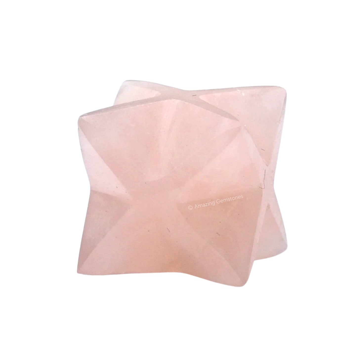 Amazing Gemstone Rose Quartz Merkaba Crystal - 1 Inches Metaphysical Merkaba Star for Meditation - Energetic Tetrahedron Crystal and Healing Stones for Spiritual Growth and Healing (20-25mm)
