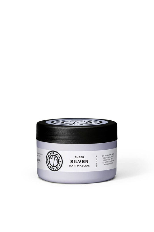 Maria Nila Sheer Silver, Silver/Purple Hair Mask, Neutralizes Brassy Yellow/Golden Shades in Blonde, White & Grey Hairs, Violet Pigments Gives Cool Tone, 100% Vegan & Sulfate/Paraben free, 8.5 Fl Oz