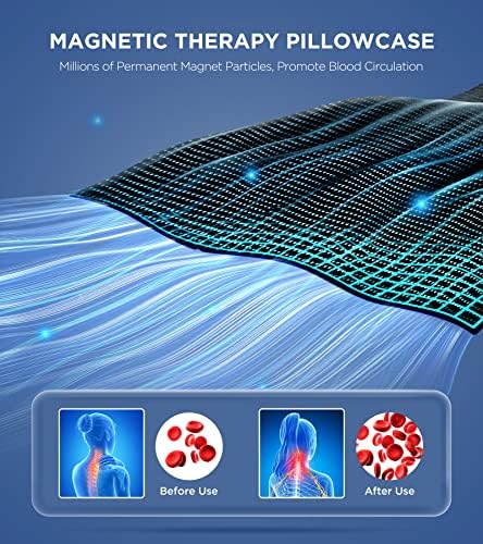 Neck Stretcher with Magnetic Therapy Cover, 2 Modes[Gentle/Strong] Pain Relief Cervical Traction Device, No Smell Neck and Shoulder Relaxer, Chiropractic Pillow for TMJ Headache Spine Alignment