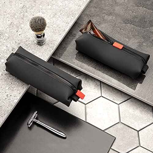 TOOLETRIES The Koby Mini Kit - Silicone Toiletry Organizer, Bathroom Travel Bag - Features Heavy-Duty Zipper, Leak Resistance, Easy to Clean - Charcoal