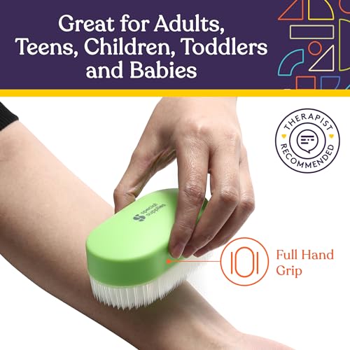 Special Supplies Sensory Brush Therapressure Therapy Brush for Occupational and Sensory Brushing, 6 Pack, Stimulating and Calming Tools for Kids and Adults, Soft Flexible Bristles, Latex Free