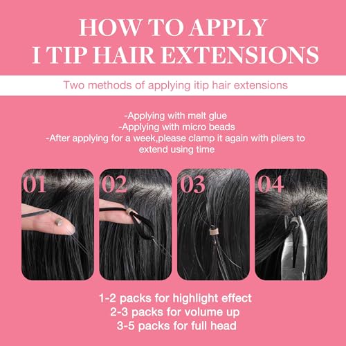 GOO GOO I Tip Hair Extensions Real Human Hair, 18inch 50g 50S, Cold Fusion I Tip Hair Extensions, Invisible Remy Hair Extensions, 17/22/60 Balayage Ash Blonde to Golden Blonde and Platinum Blonde