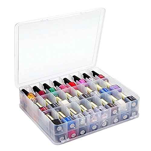 Kissbuty Universal Nail Polish Holder Organizer for 48 Bottles Adjustable Dividers Space Saver