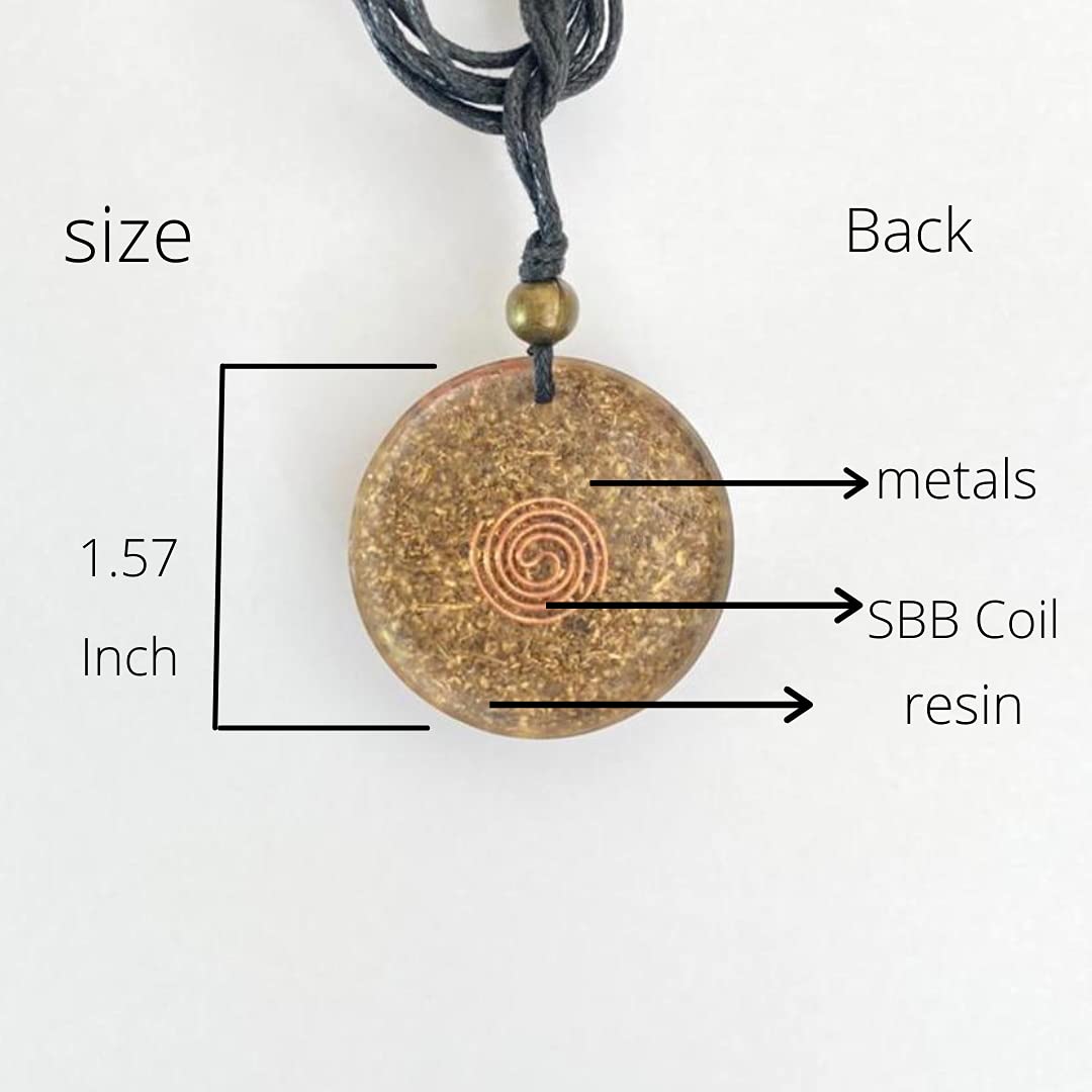 ARTE ORGONES & Design Orgone Necklace Seed of Life Healing Crystals Protection SBB Coil Copper Stone, Orgonite Pendant Amethyst Moonstone Rose Quartz, Yoga, Reiki, Handmade, Amulet