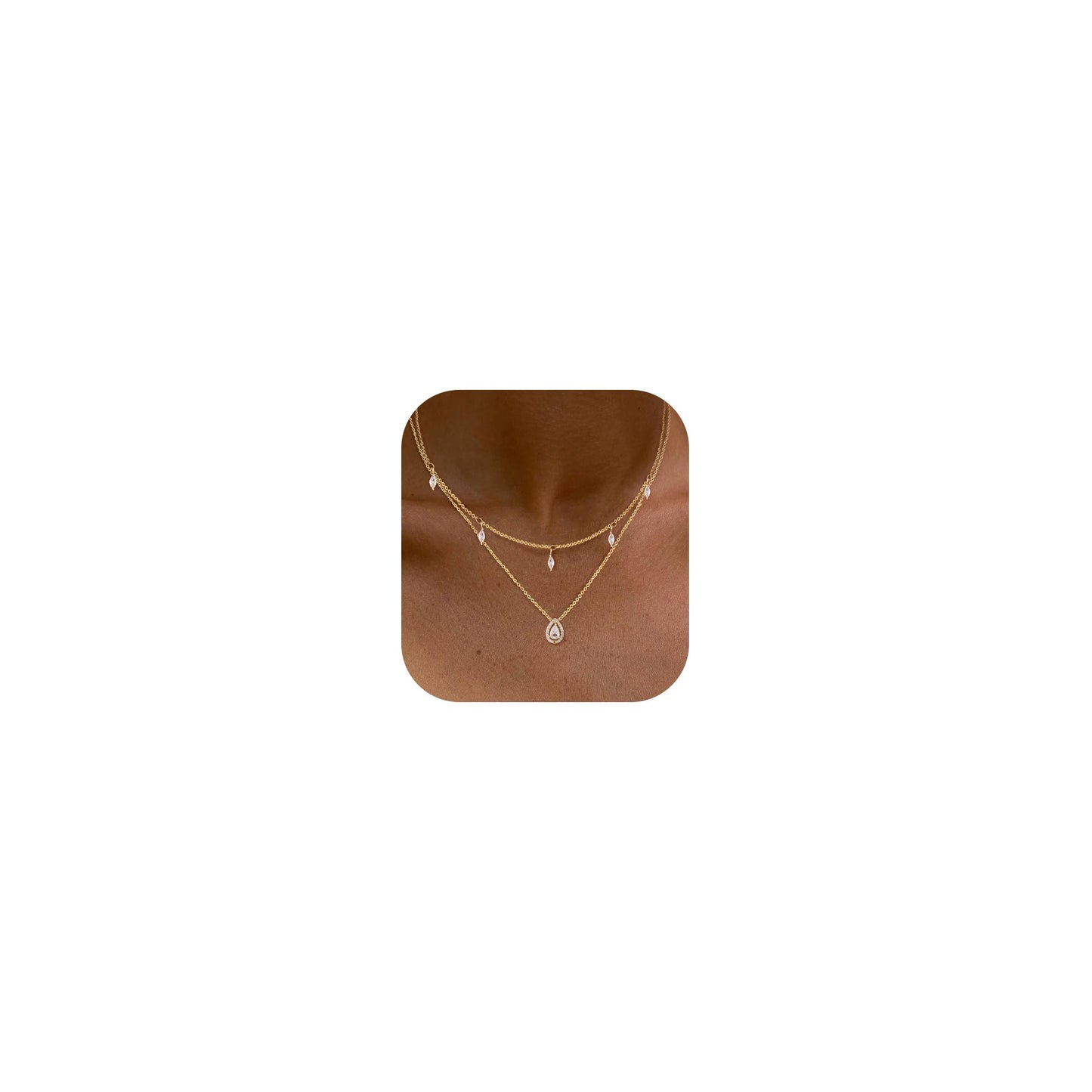 SELFROSE Gold Necklaces For Women,Dainty Prom Chain Layered Necklace Stack Gold Plated Choker Necklaces For Women Trendy Simple Layering Necklace Set Fashion Summer Jewelry