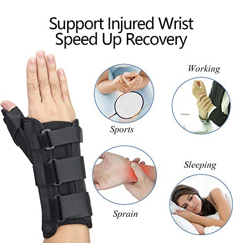 Wrist Brace with Thumb Spica Splint, Wrist splint & Thumb Splint Brace and Stabilizer, Relieve and Treat for De Quervain's Tenosynovitis, Arthritis, Sprains, Carpal Tunnel Pain, Tendonitis (Left,L)
