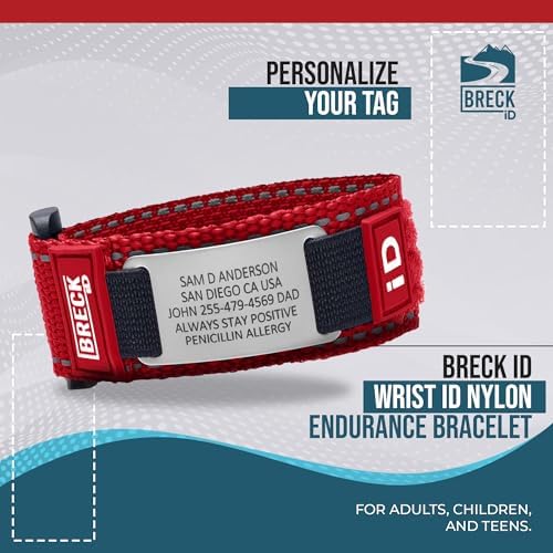 Personalized Medical ID Bracelet for Men & Women – Custom Engraving for Emergency Identification – Nylon Wristband with Medical Information – Ideal for Sport, Travel & Outdoor Activities
