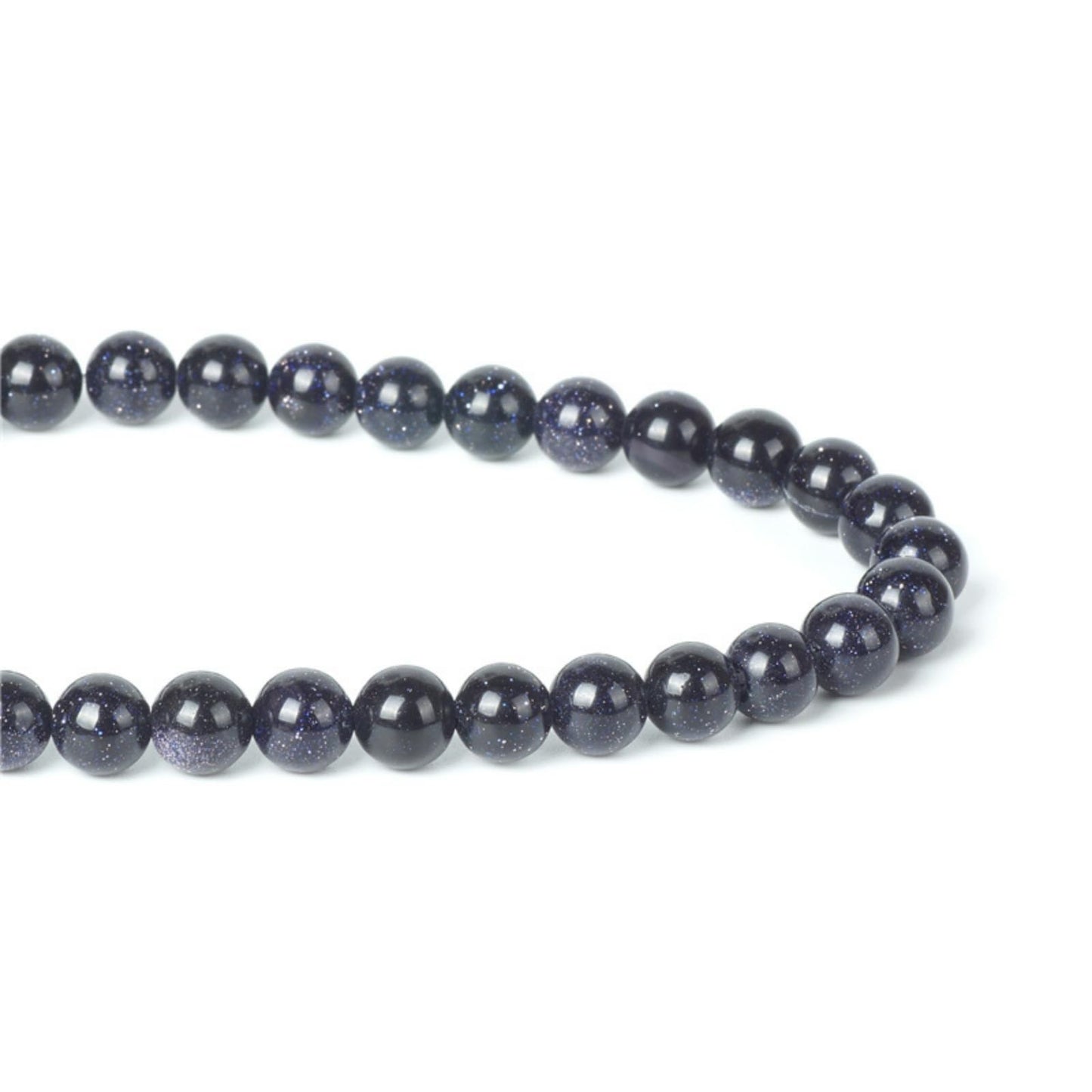 100Pcs Natural Stone 8mm Blue Sand Stone Round Loose Gemstone Energy Healing Beads Hole Size 1mm DIY Smooth Beads for Bracelet Necklace Earrings Jewelry Making