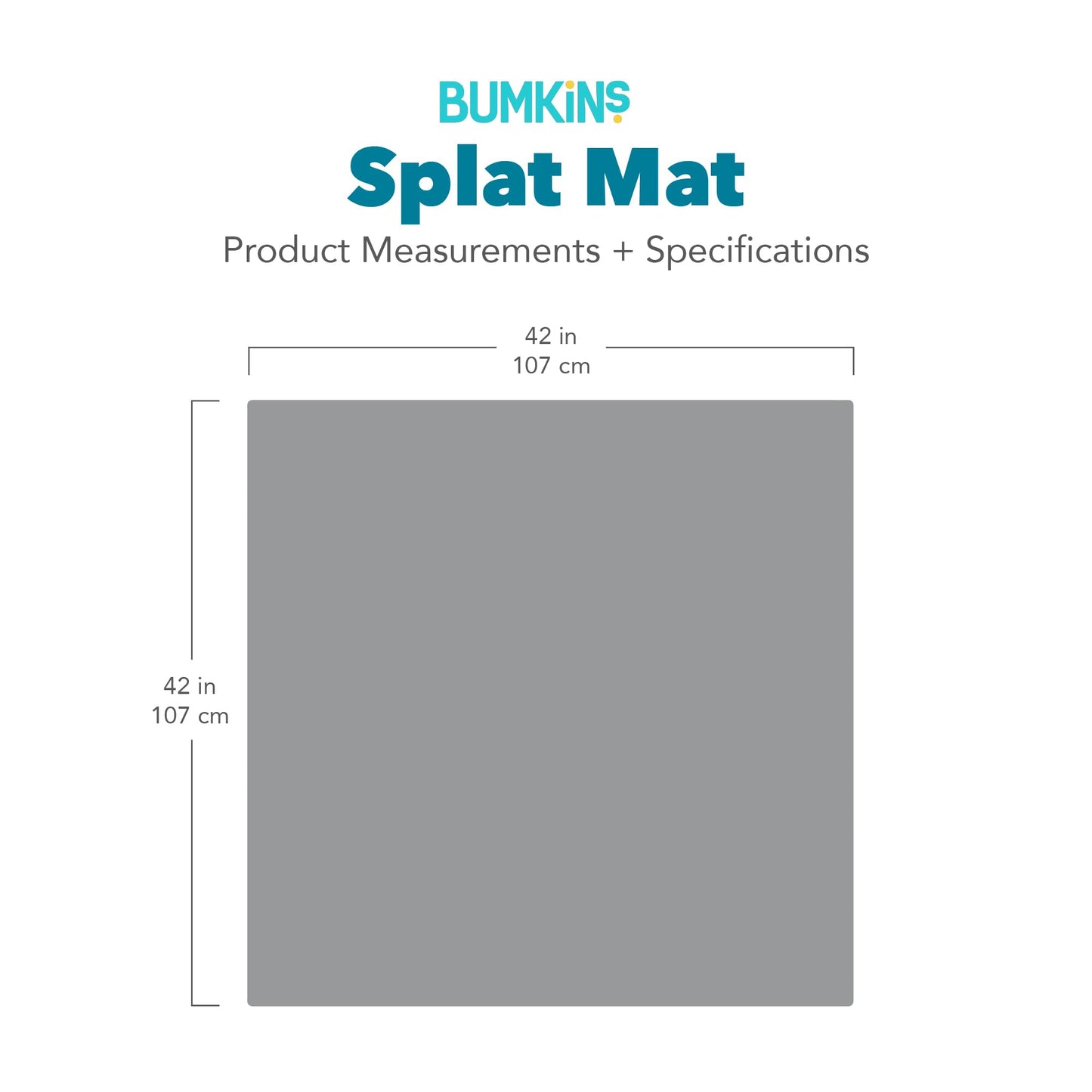 Bumkins Baby Splat Mat for Under High Chair, Babies Toddlers Eating Mess Mat, Waterproof Reusable Cloth for Arts and Crafts, Playtime Mat for Kids, Floors or Tables, Fabric 42inx42in, Boho Orange