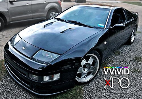 VViViD Black High Gloss Realistic Paint-Like Microfinish Vinyl Wrap Roll XPO Air Release Technology (50ft x 5ft w/Toolkit)