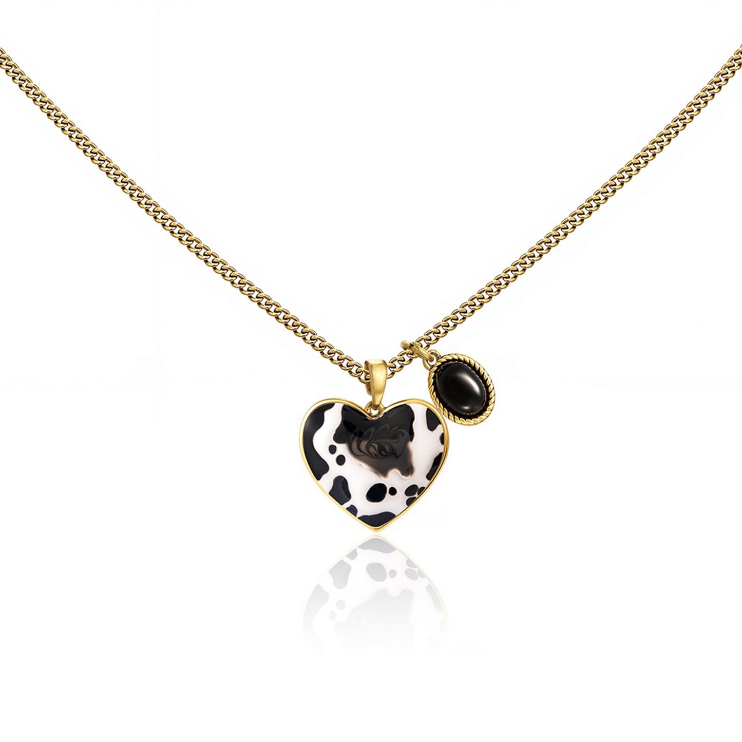Montana West x Wrangler Western Pendant Necklace for Women 14k Gold Silver Heart Statement Turquoise Cowgirl Vintage Trendy Fashion Jewelry WNS-1129G-BK