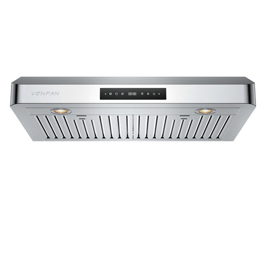 VENFAN Under Cabinet Range Hood 30 Inch - 1200 CFM Ultra Powerful Suction, Gesture Sensing & 4-Speed Touch Control, Dishwasher Safe Filters, Stainless Steel Kitchen Hood