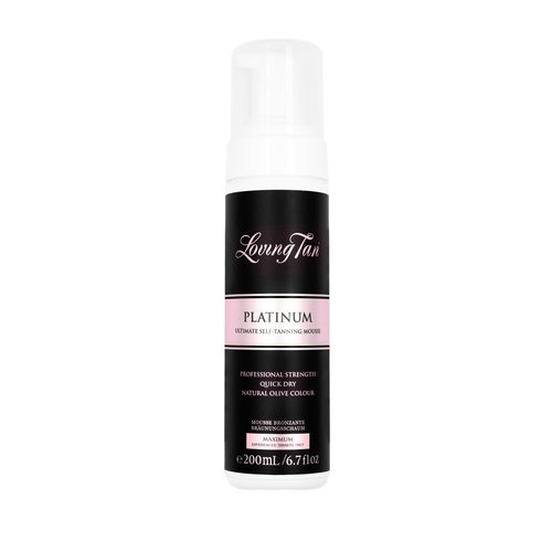 Loving Tan Platinum Self Tanning Mousse, Dark - Streak Free, Natural Looking, Professional Quality Sunless Tanner- 10+ Self Tan Applications per Bottle, Cruelty Free, Naturally Derived DHA- 6.7 Fl Oz
