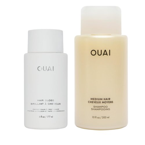 OUAI Volumizing Frizz-Control Hair Gloss Bundle - Includes Gloss and Shampoo (2 Count, 6 Oz/ 10 Fl Oz)