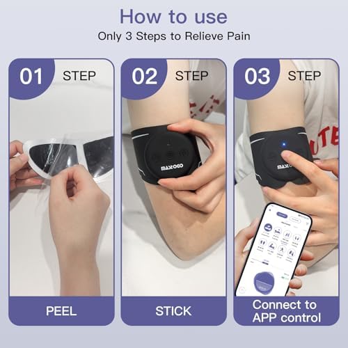 Wireless TENS Unit, Dual Host Muscle Stimulator with APP Control Up to 26 Modes, for Pain Relief, Portable and Rechargeable TENS Unit Muscle Stimulator