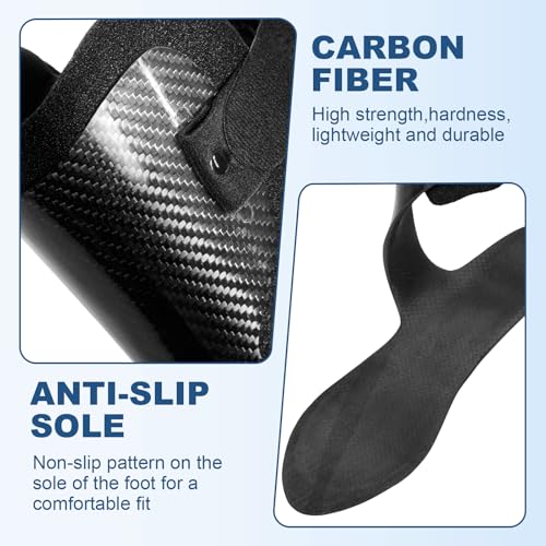Carbon Fiber AFO Brace Ankle Foot Orthosis Lightweight Foot Drop Brace Drop Foot Brace for Walking Gait Assistance Ankle Instability, Right-Large