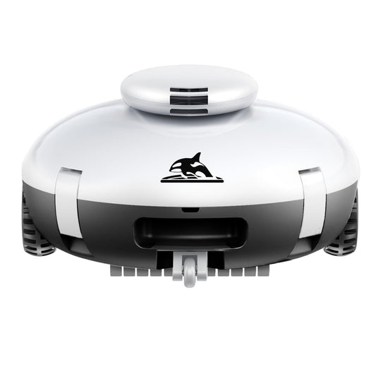 Cordless Robotic Pool Vacuum, 90 Mins Runtime Pool Cleaner with Double Filters, Lightweight, Powerful Brushless Motors for Above Ground Flat Pools up to 860 Sq.Ft (Black)