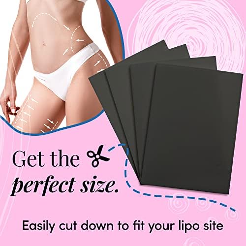 IMPRESA [4 Pack] Black Lipo Foam - Post Surgery Liposuction Foam for Use with Post Liposuction Surgery Compression Garments