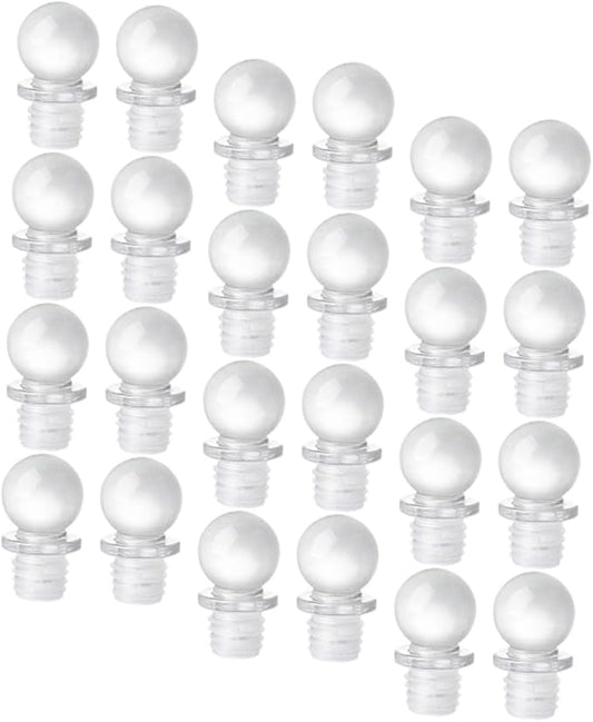 24pcs Glass Ball Wine Bottle Stoppers Portable Aroma Container Sealer with Silicone for Freshness Preservation and Beverage Protection