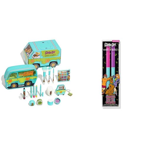 wet n wild Scooby Doo Limited Edition PR Box- Makeup Set with Brushes, and Palettes & Scooby Doo Collection Damsels Not In Distress 2-Piece Retractable Eyeliner Set