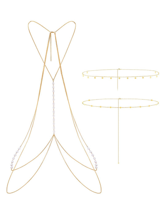 14K Gold Plated belly chain for Women, Waist Chains Belly Body Chain for the Waist Gold Belly Chains Waist Jewelry for Women