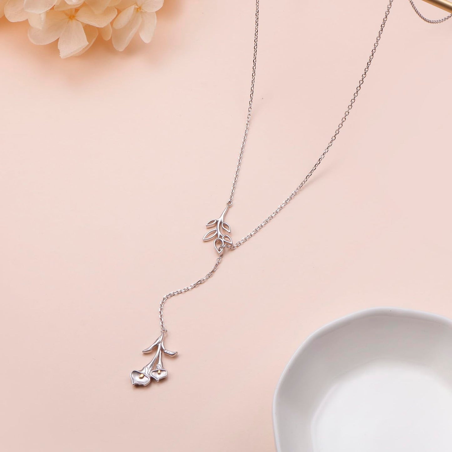 Anchor Necklace for Women 925 Sterling Silver Anchor Pendant Necklace with Moonstone Anchor Jewelry Y Shaped Lariat Style Necklace Polished Nautical Anchor Rope Fine Jewelry 30 inch for Love One