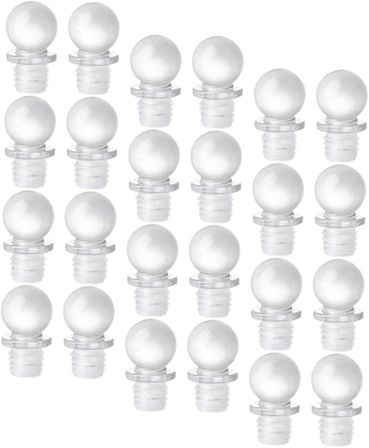 Unomor 24pcs Glass Ball Wine Stoppers Aroma Container Stoppers for Wine Bottles Glass Reliable Sealing for Freshness Convenient Decorative