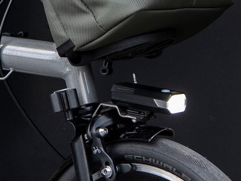 Brompton Front USB Rechargeable Bike Light – 500 Lumens | Handlebar Mount | Lithium Battery | Black