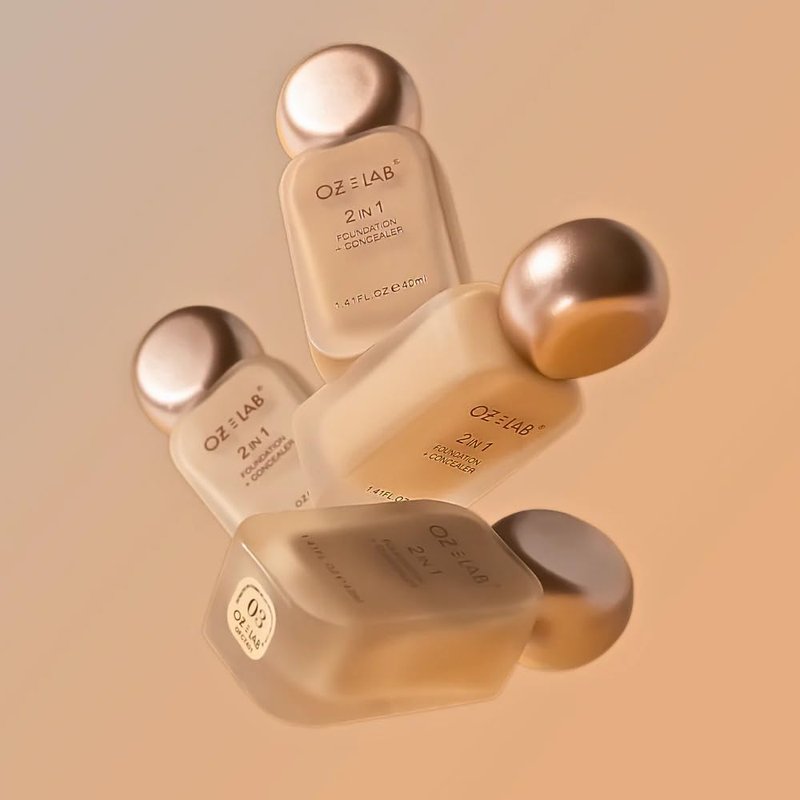 Oz Lab Beauty Gotchu Covered 2-in-1 Flawless Liquid Foundation Concealer GC-03 Warm Sand Vegan Cruelty-Free Long-Lasting，1.41 FL. OZ/ 40 ML，pack of 1