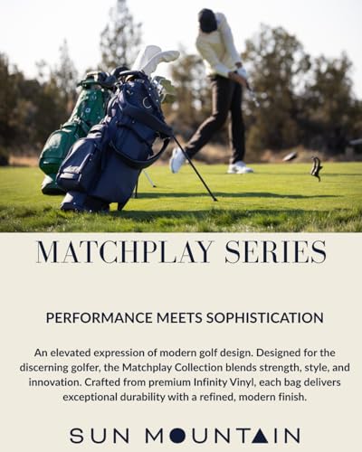 Sun Mountain Men's Matchplay LS Lightweight Stand Golf Bag 14-Way Top - 9 Pockets, Dual Strap System, Push & Electric Cart Compatible Compression Base, 2025 Model - Green Jacket-Fairway