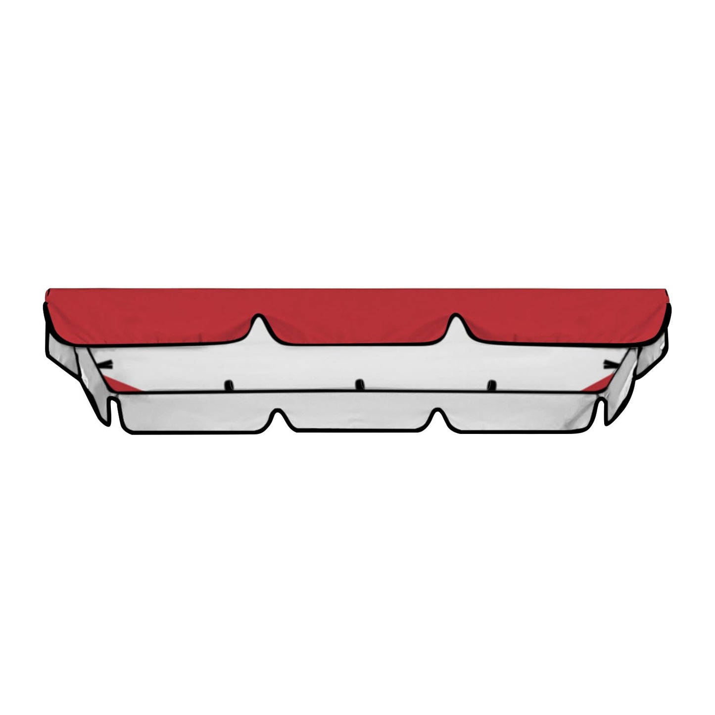 Swing Canopy Replacement Cover, Waterproof Sun Shade Porch Swing Canopy Replacement Top for 2-3 Seater Outdoor Garden Yard Patio Swing Cover (Red, 75×52×5.9 Inch)