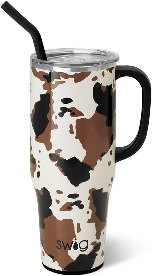 Swig Life 40oz Mega Mug, 40 oz Tumbler with Handle and Straw, Cup Holder Friendly, Dishwasher Safe, Extra Large Insulated Tumbler, Stainless Steel (Hayride)