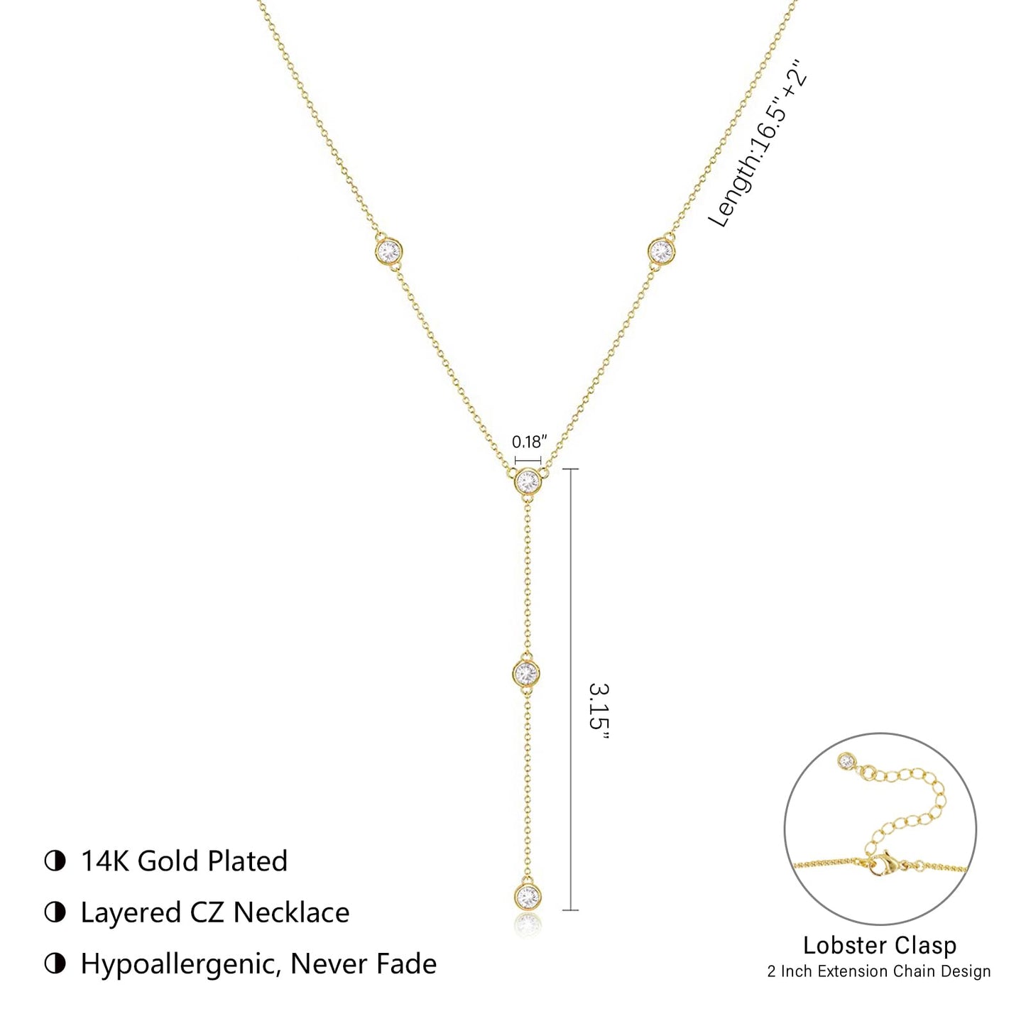 Luxval Gold Long Necklaces for Women Lariat Necklace for Women Charm Trendy 14k Gold Plated Teardrop Drop Necklace Simple Gold Pendant Dainty Long Chain Choker Fashion Body Chain Jewelry Gifts
