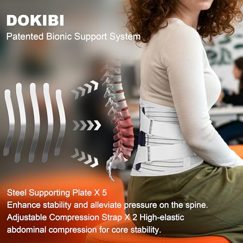 Back Brace for Lower Back Pain Relief,Lumbar Waist Support for women,Lower Back with 3D Lumbar Pad for Work Sports Sciatica, Scoliosis(Grey，XL)