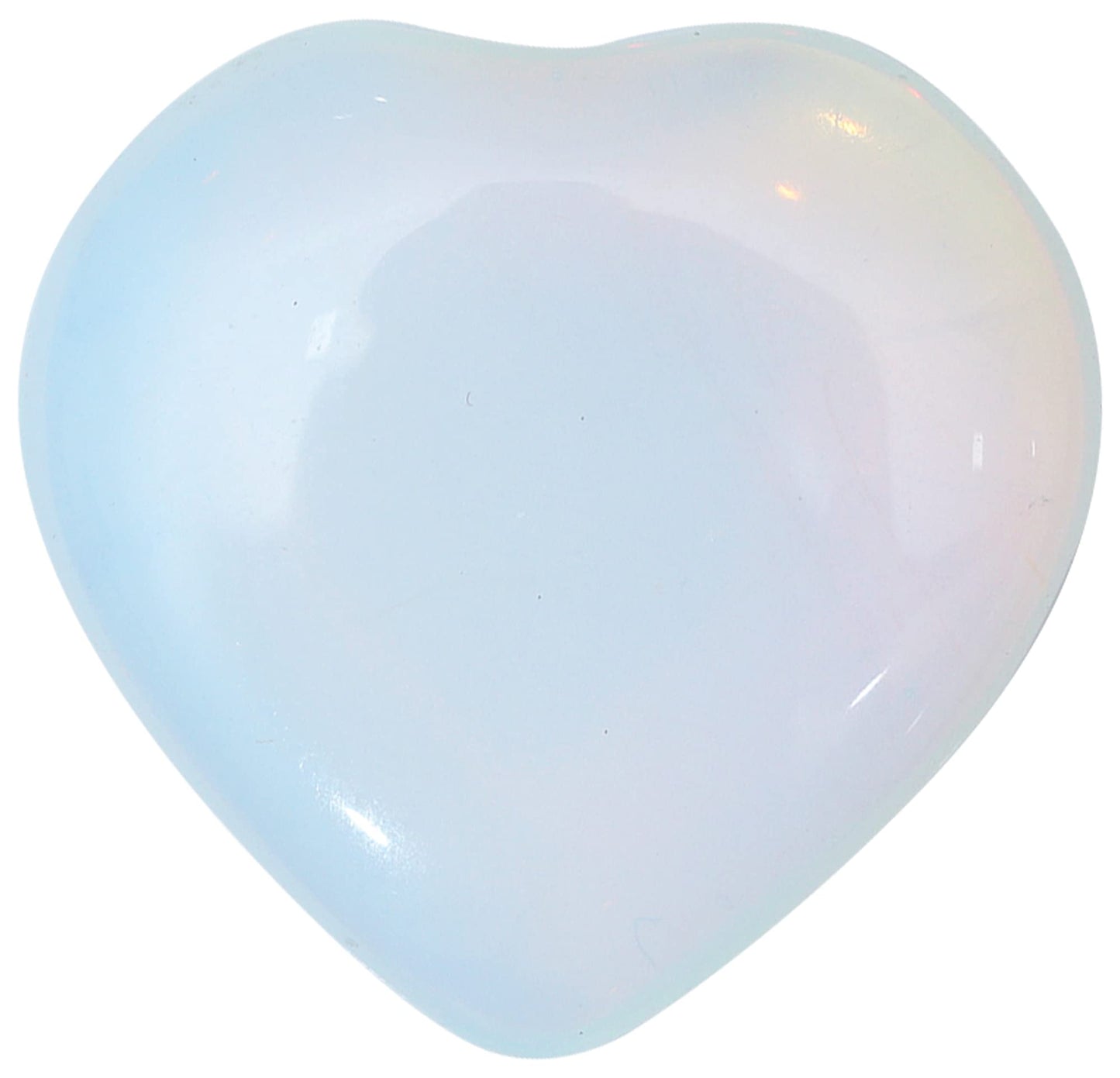 Crocon 50mm Opalite Heart stone Big Heart Shape Puff Stones Set 450+ Carats Pocket Crystal Healing Tumble Collection Palm Worry Stone Good Luck Charm Meditation Gift Craft Home Decor