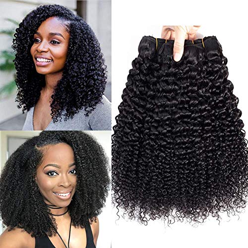 Brazilian Curly Bundles Human Hair Virgin Hair Kinky Curly Human Hair Extensions 14 16 18 Inch 9A Grade 100% Unprocessed Remy Jerry Curly Virgin Cheap Human Hair Weave Extensions