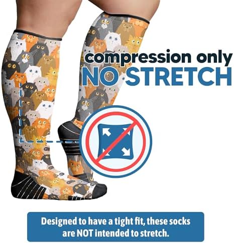 Viasox Compression Socks for Women and Men, Knee High Socks 12-15 mmhg Circulation Support for Flight, Travel, Daily