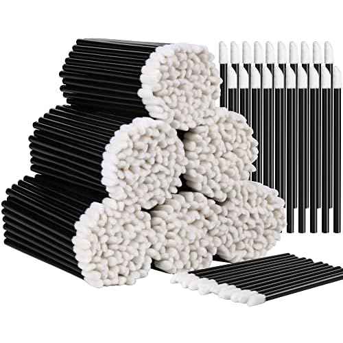 Teenitor 600 Pcs Disposable Lip wands Lip Applicators Disposable, Lipstick Testers Wands Lint Free Applicators for Makeup Lip Brushes Wands Makeup Beauty Tool Black
