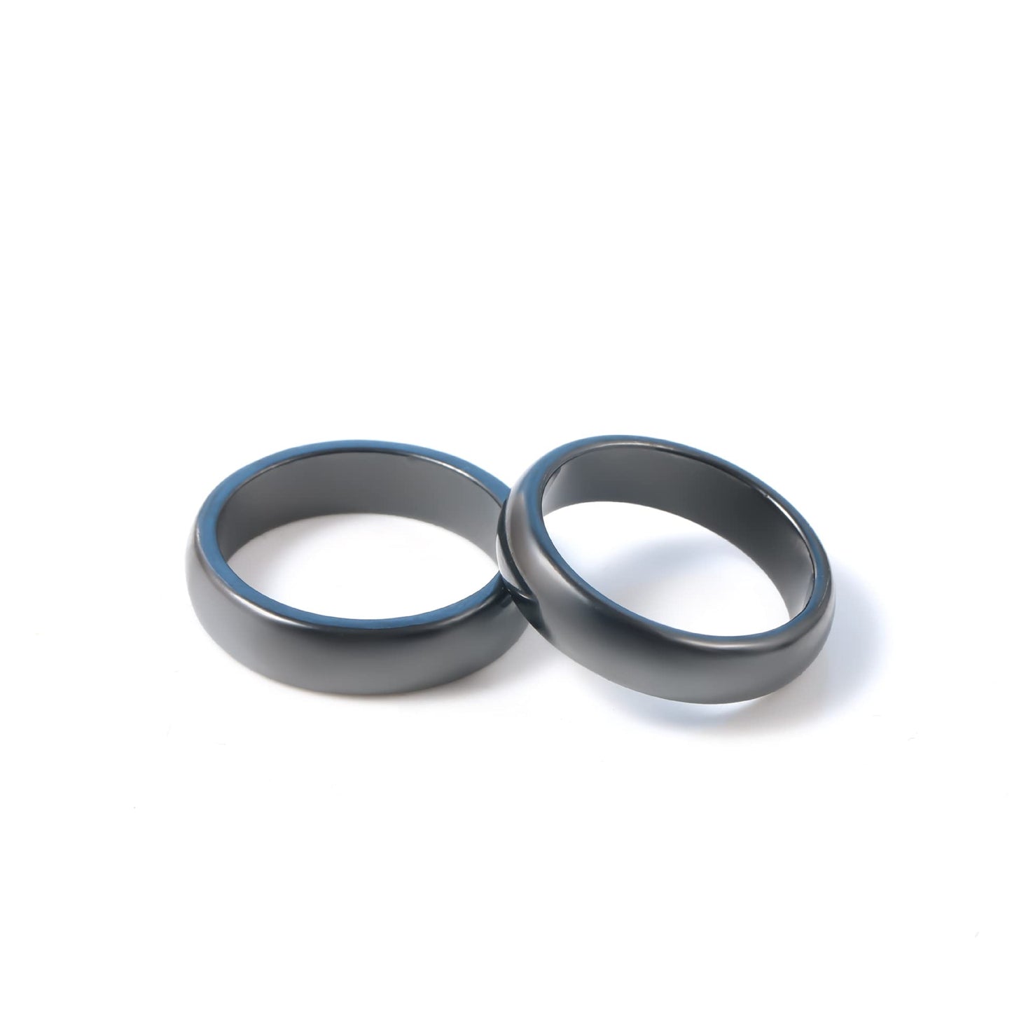 COLORFUL BLING 2Pcs Black Hematite Stone Rings Necklace Set Anxiety Absorb Negative Energy Balance Chakra Healing Jewelry for Women Men(6MM)-10