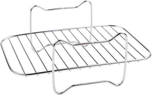 Air Fryer Rack 304 Stainless Steel Accessory for Dual Basket Models DZ201/40/550, Dishwasher Safe Grid Design for Crisp Cooking and Multi Food Use