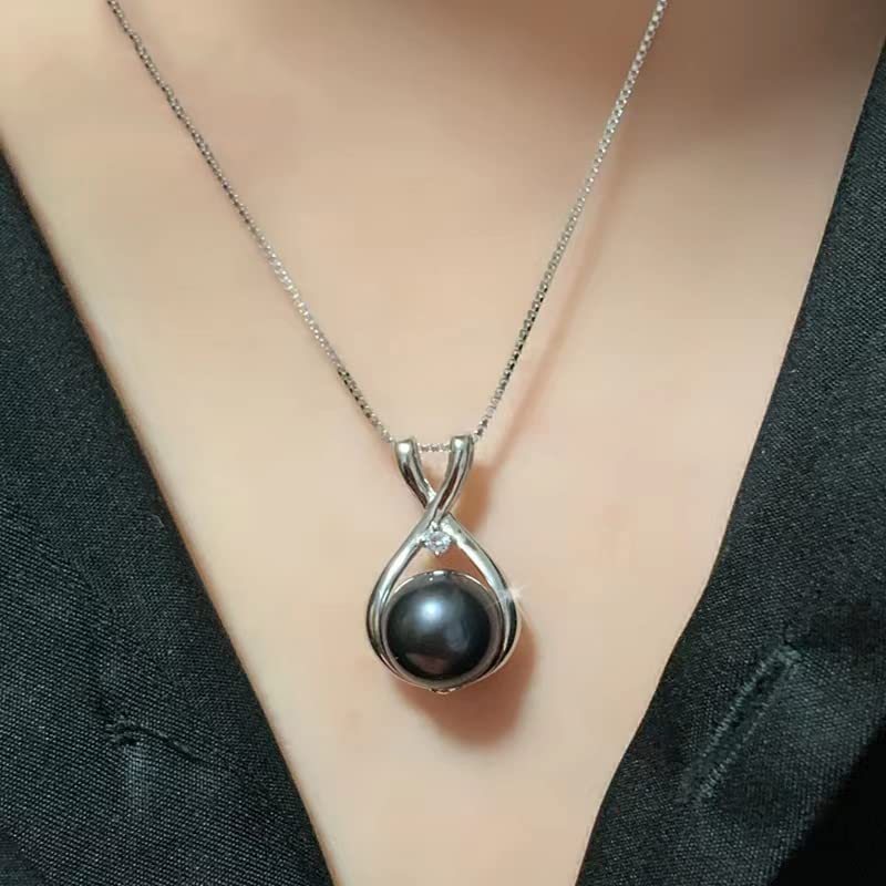 NONNYL Gifts for Wife Women Anniversary-Tahitian Black Pearl Necklace-Mom Girlfriend Her Fine Jewelry Mothers Day Valentines Christmas Birthdays Gift