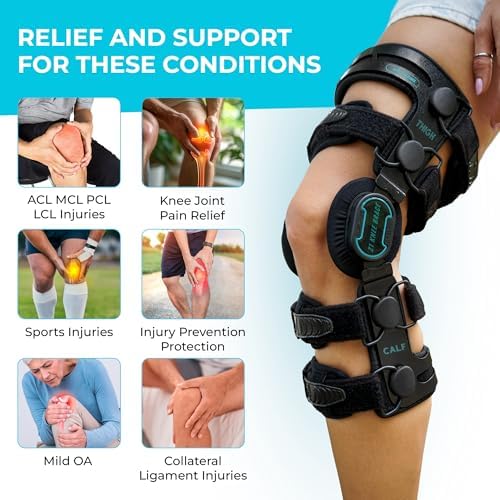 Z1 K6 Hinged Unloader Knee Brace - Knee Support for MCL, ACL, PCL, Ligament & Sports Injuries, Mild Osteoarthritis, Meniscus Tear & Knee Joint Pain, Running Best Protection - Men & Women - Size (S6)