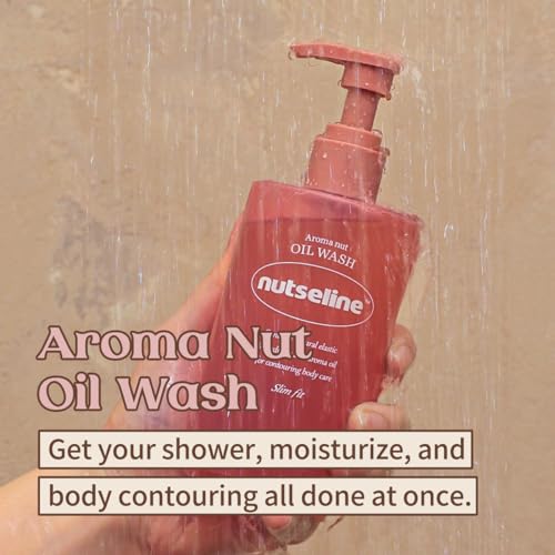 [AROMA NUT] Natural Body Care Gift Set ? Korean Skincare Firming Oil Wash 315ml + Body Lotion 200ml + Travel Sizes + Body Sponge | Moisturizing, Aromatherapy Spa Kit