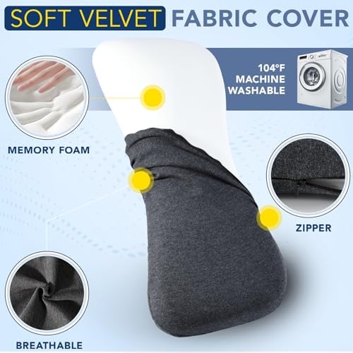 Lumbar Support Pillow for Sleeping Memory Foam Lumbar Pillow for Lower Back Pain Relief Back Support Pillow for Side,Back and Stomach Sleepers-Bed Wedge Bolster Pillow Bed Rest Pillow