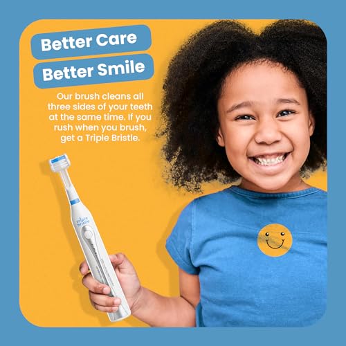 Triple Bristle Original Sonic Toothbrush | Rechargeable 31,000 VPM Tooth Brush | Patented 3 Head Design | Angled Bristles Clean Each Tooth | Dentist Approved | Triple Bristle Original + Oral Care Kit