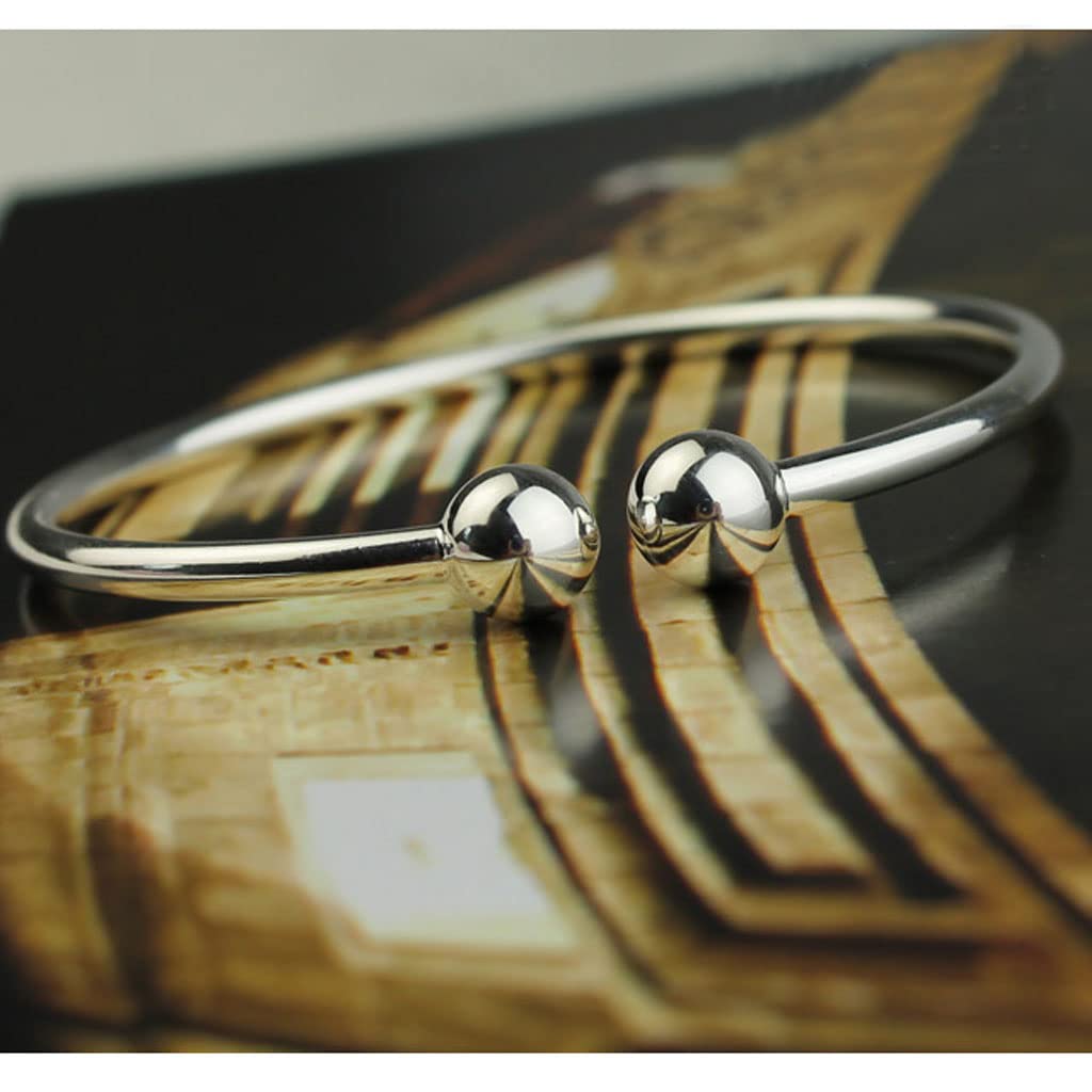 Sterling Silver Bangle Bracelets for Women, Mothers Day Gifts for Mom, Handmade Cuff Bracelet Jewelry, Mom Gifts, Christmas Gifts, Birthday Gifts for Women (Cuff-2)