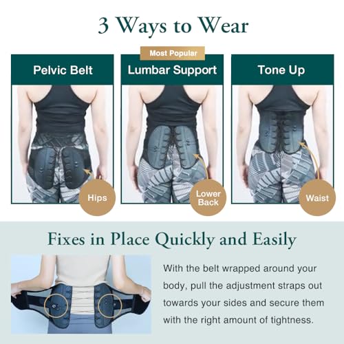 Lumbar Support Back Brace (Official) - Enhances Comfort, Breathable Design, Lower Back Belt, Posture and Spine Support (L size, 33-38 in)