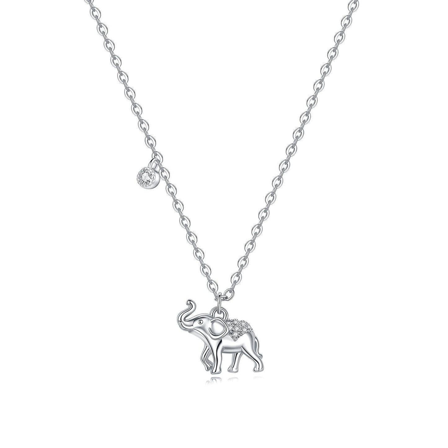 MISEFF 925 Sterling Silver Fashion Pendant Necklace for Women，Fashion Jewelry, 18K Gold Plated， Advanced Retro Series Link Chains ，Basic Multifunctional Accessories Suitable for Multiple Occasions and Daily Wear (Elephant)