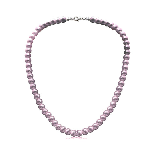 8mm Pearl Choker Necklace Multicolor 1920s Dainty Beads Necklace Costume Prom Party Statement Jewelry for Women-coffee purple