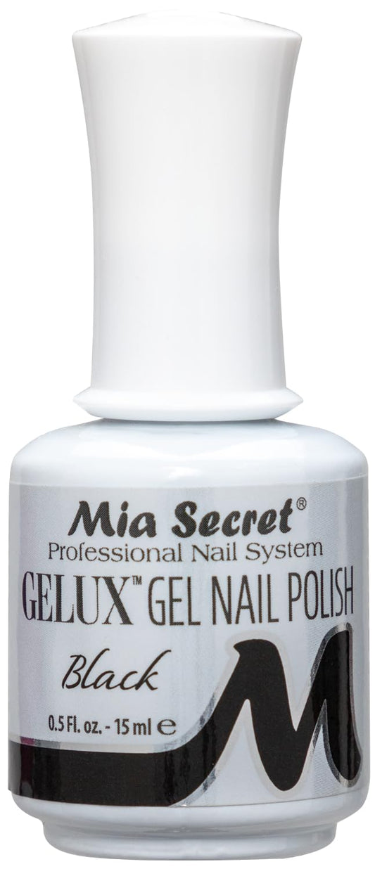 Mia Secret Gelux Soak-off Gel Nail Polish - Black - Cured with Nail Lamp - Long-lasting Gel Nail Polish for UV Lamp